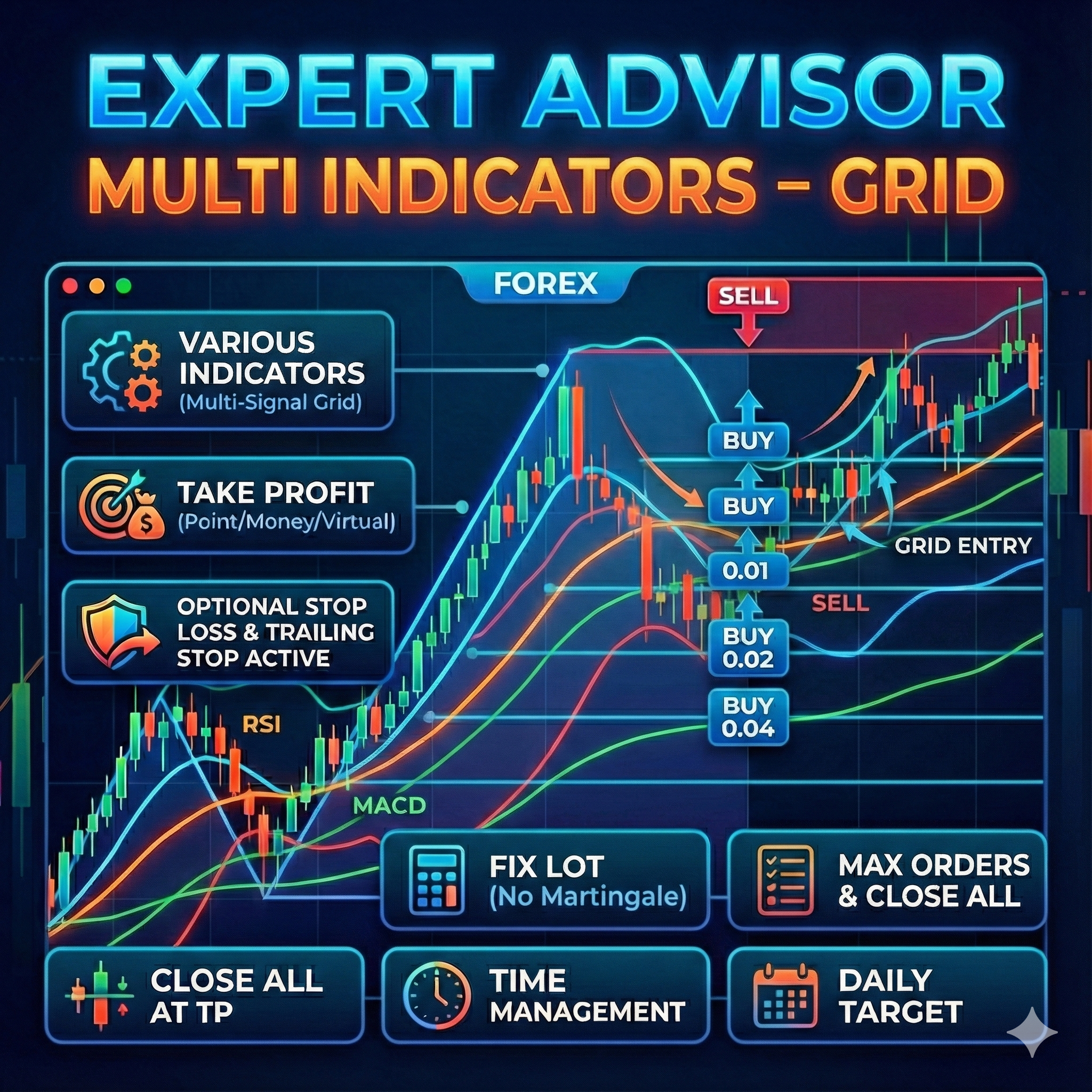 Expert Advisor Multi Indicators – Grid