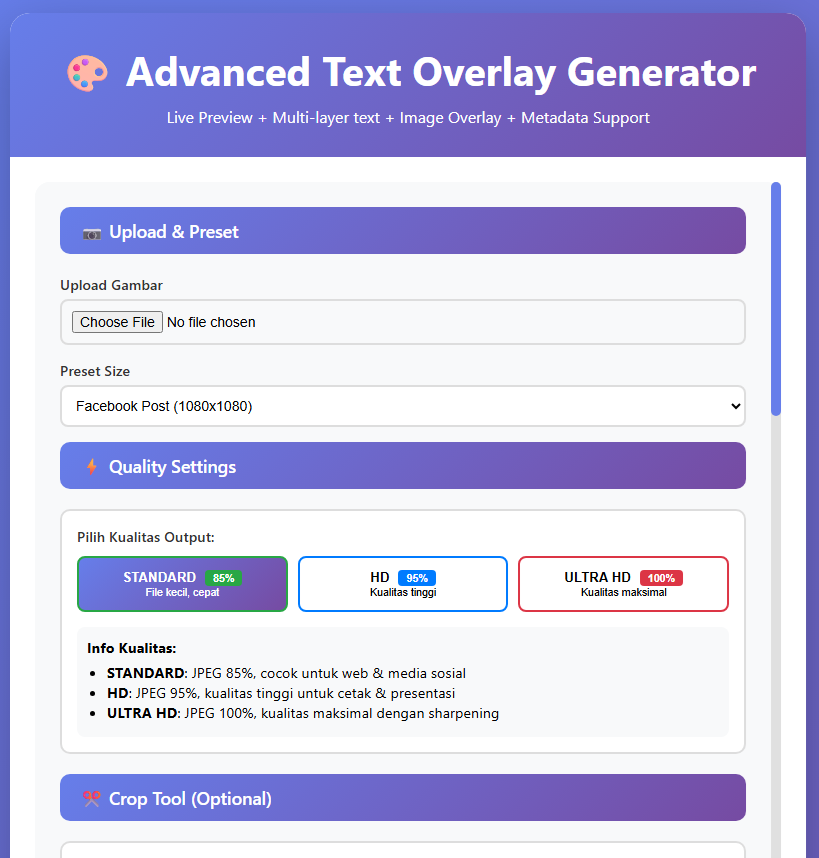 Advanced Image Text Overlay Generator